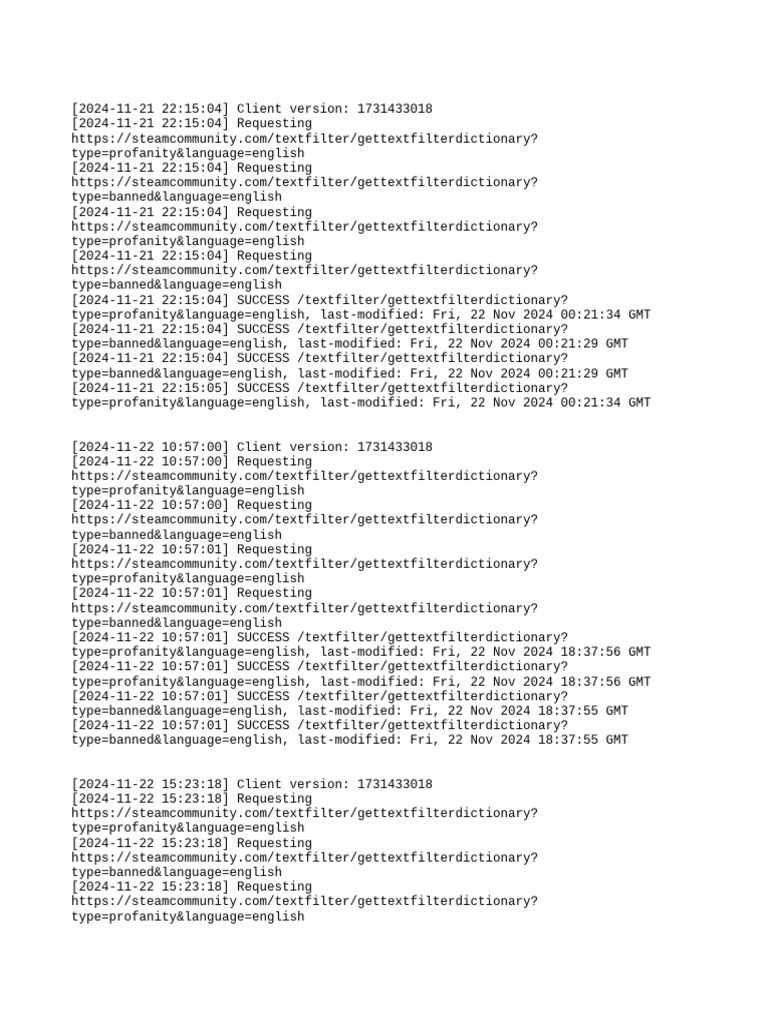 Steam Community Text Filter Logs | PDF