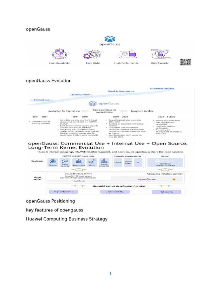 openGauss Overview and Features | PDF