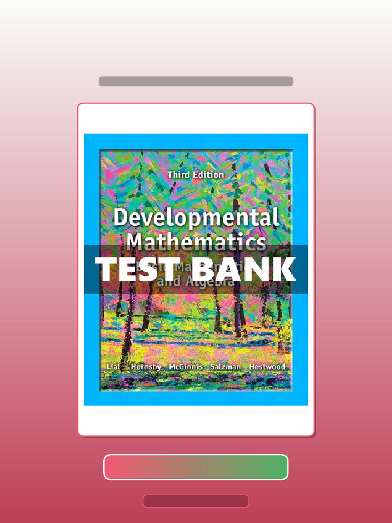 Developmental Math 3 Ed Lial eBook and TestBank Bundle Unlocked Test ...