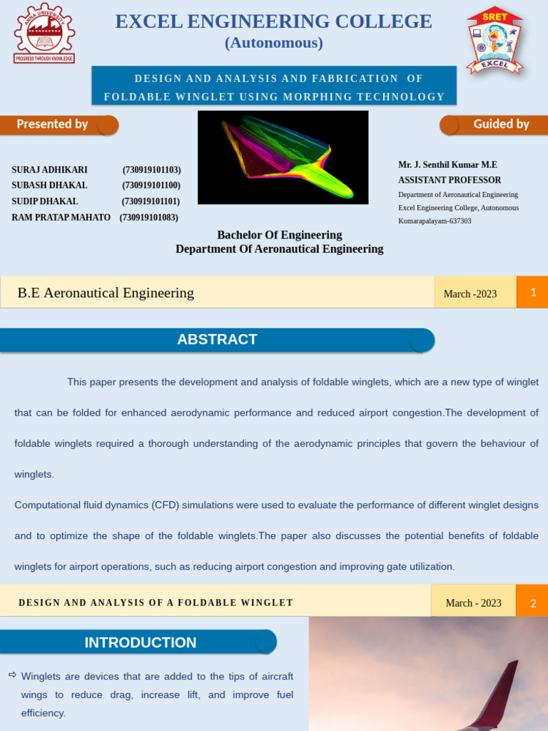 Design and Analysis of A Foldable Winglet | PDF | Airfoil | Lift (Force)