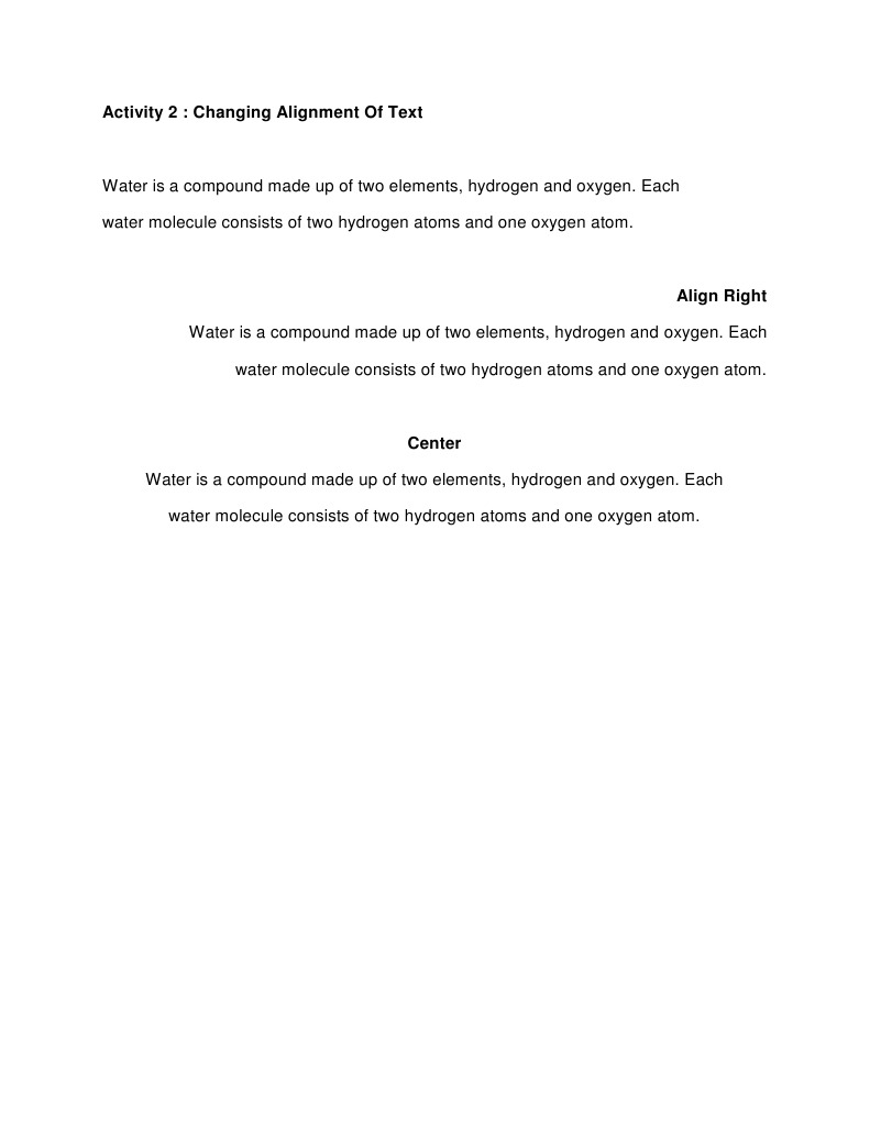 Text Alignment Techniques in Document Editing | PDF | Science ...