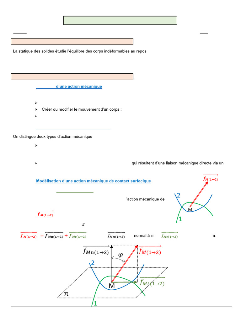 Statique des solides : principes et modélisation | PDF | Friction ...