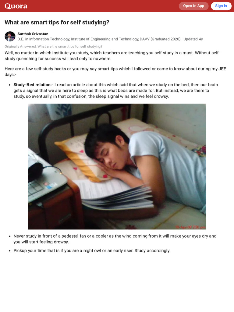 What Are Smart Tips For Self Studying | PDF