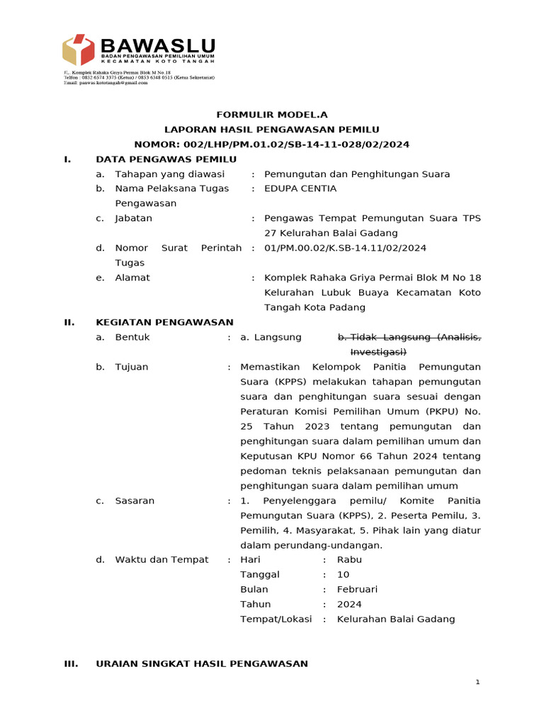 CONTOH FORM A PTPS EDUPA CENTIA | PDF