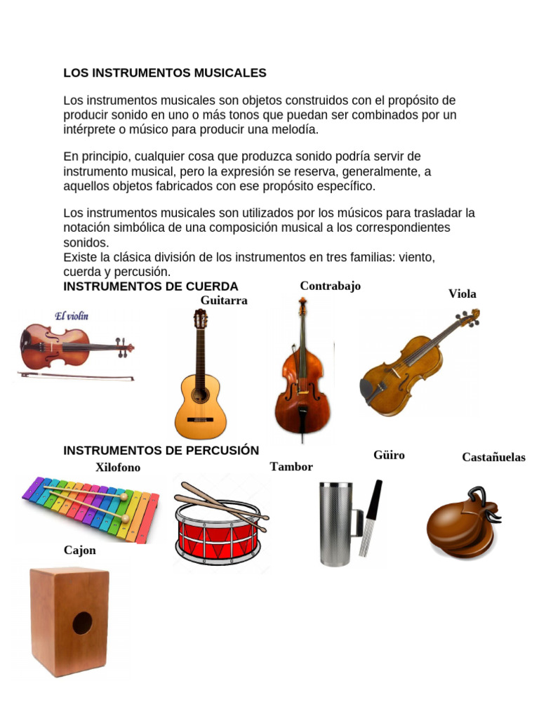 Instrumentos Musicales y sus Tipos | PDF
