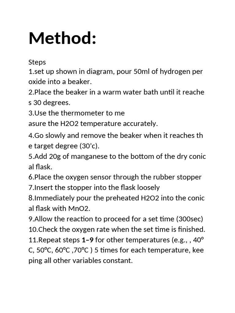 Effect of Temperature on H2O2 Reaction Rate | PDF | Hydrogen Peroxide ...
