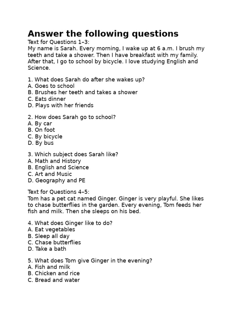 Answer The Following Questions | PDF