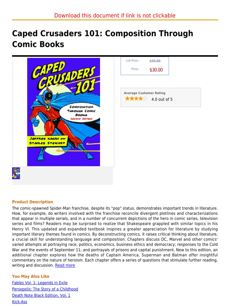 Caped Crusaders 101: Composition Through Comic Books: Download This ...