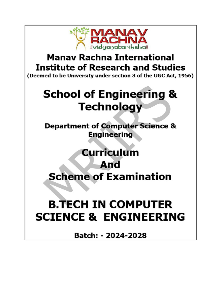 B.Tech Computer Science Curriculum 2024-2028 | PDF | Computing ...