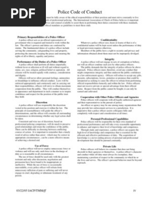 Code Of Conduct Discretion Police