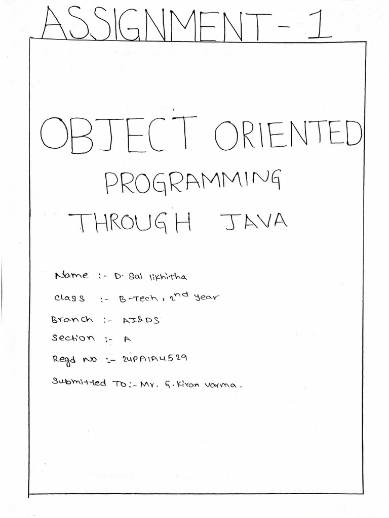 Oops Assignment | PDF