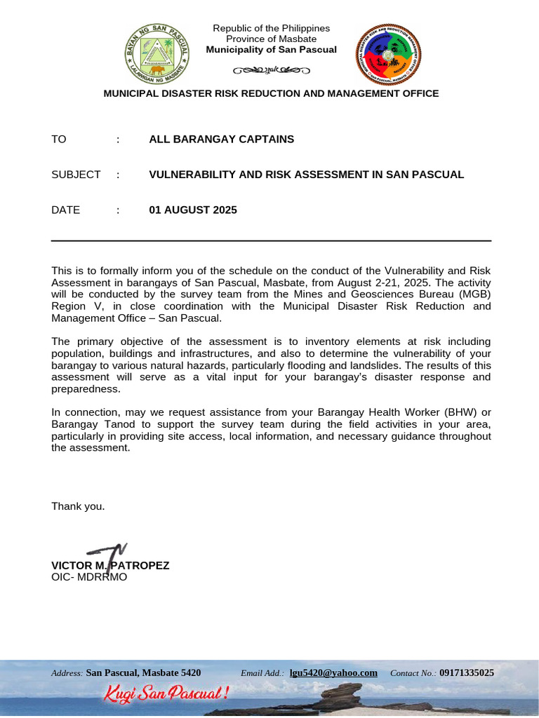 San Pascual Vulnerability Assessment 2025 | PDF