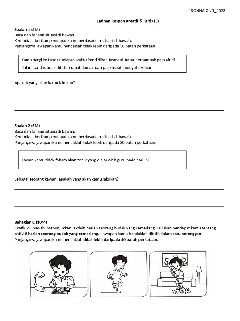 Latihan Respon Kreatif dan Kritis 2023 | PDF