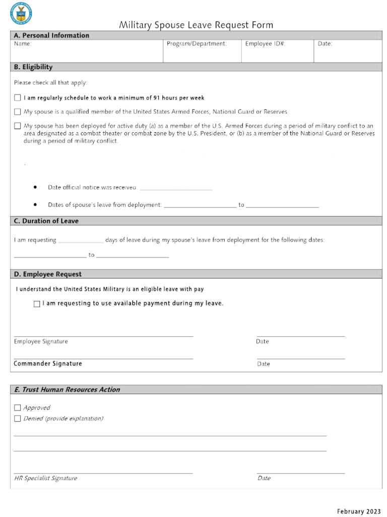 Military Spouse Leave Request | PDF