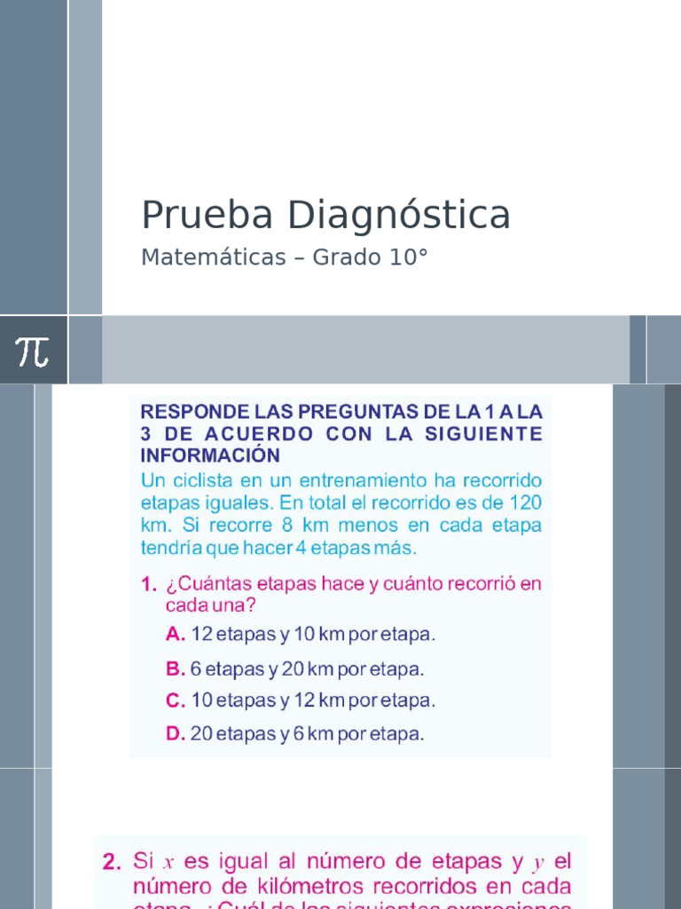 Prueba Diagnóstica Mat 10 | PDF