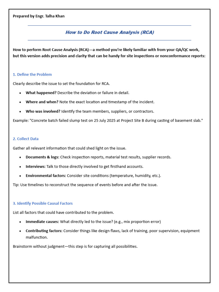 Root Cause Analysis: Step-by-Step Guide | PDF