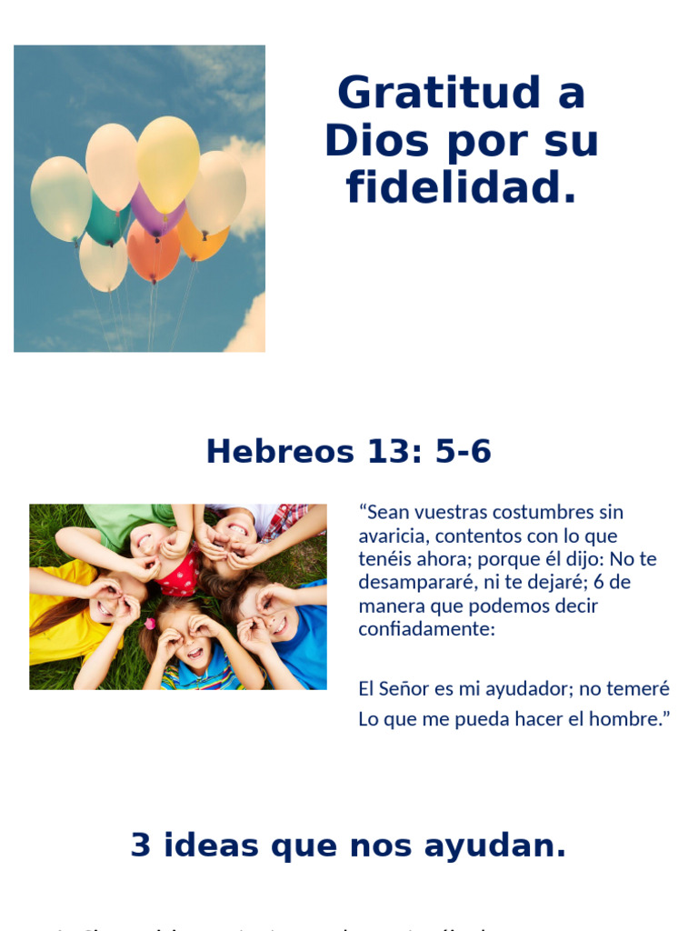 Gratitud A Dios Por Su Fidelidad | PDF