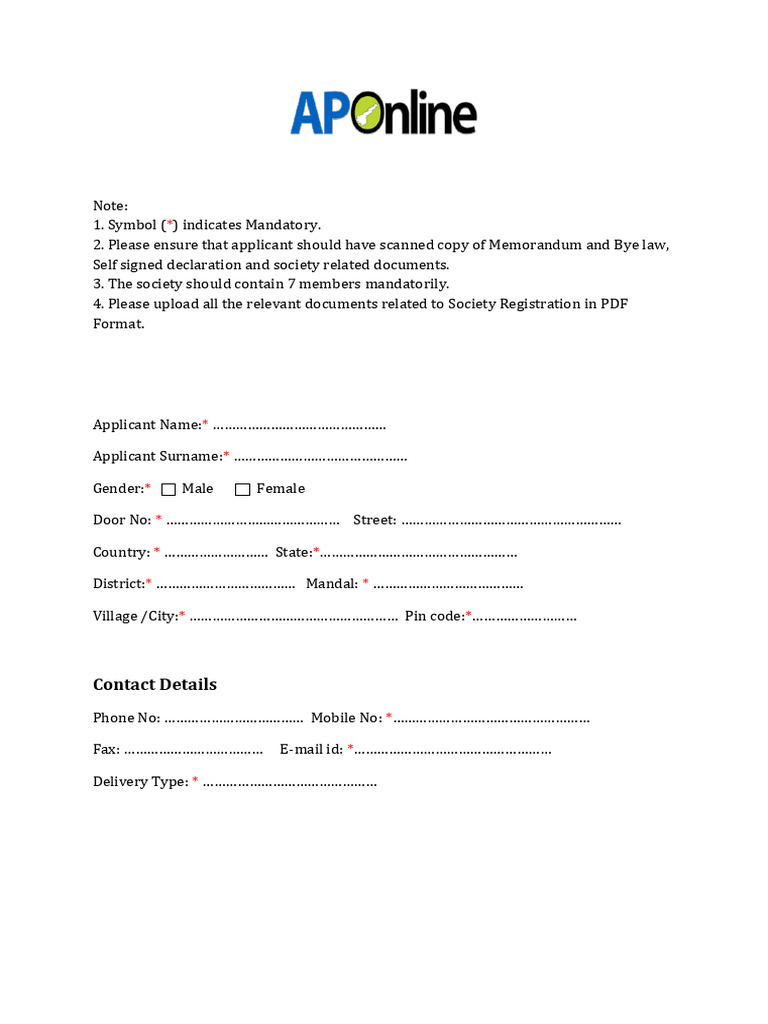 Registration of Society | PDF