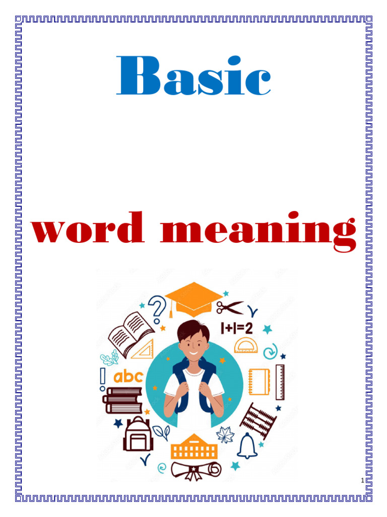 BASIC Word Meaning - 32158756 - 2025 - 06 - 28 - 18 - 12 | PDF