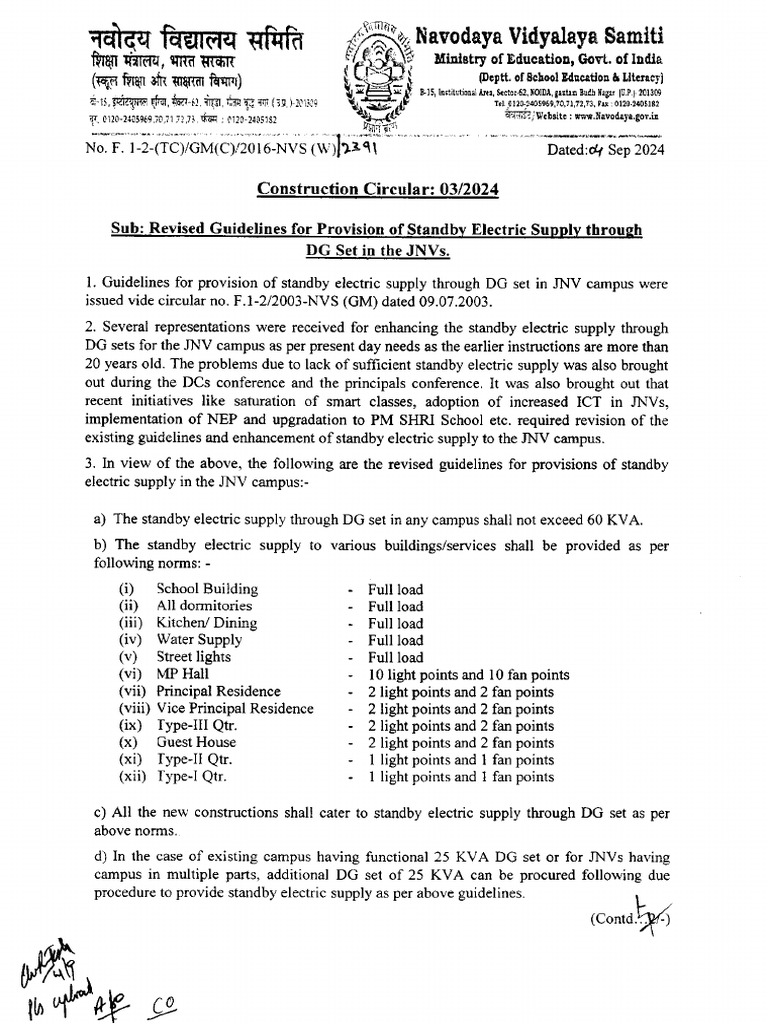 Revised Guidelines For Provision of Standby Electric Supply Through DG ...