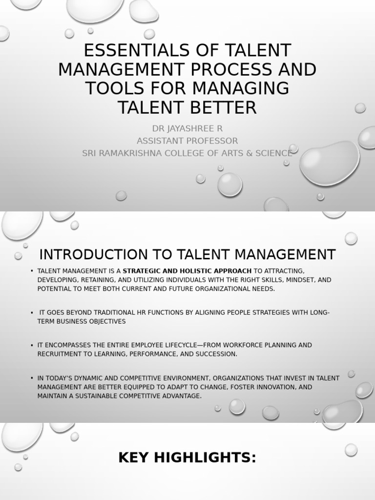 Essentials of Talent Management Process and Tools | PDF | Employee ...