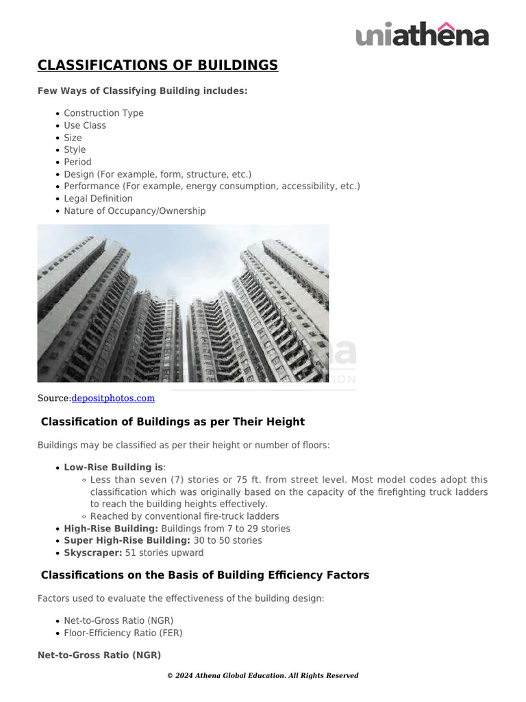 02-Classifications of Buildings | PDF | Wall | Area