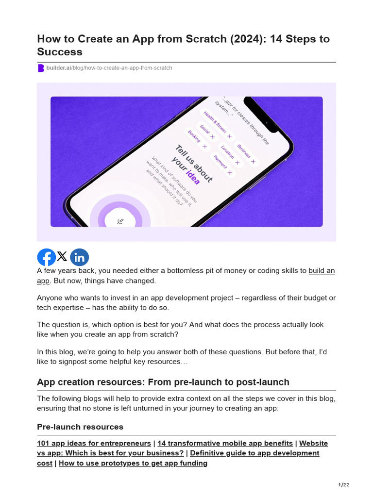 Create an App from Scratch: 14 Steps | PDF | Mobile App | Usability
