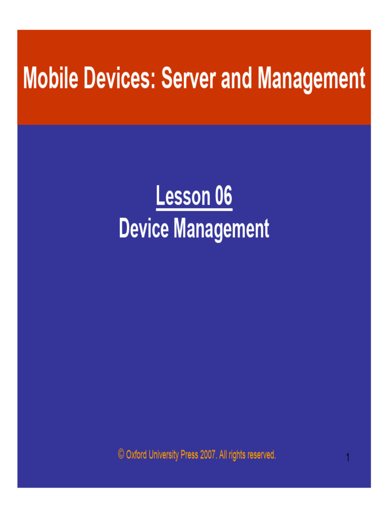 Mobile Comp Chap 10 L06 Devic MGMT | PDF | Computing | Networking Standards