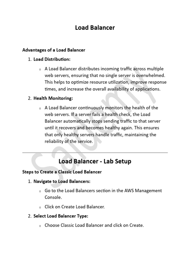 Load Balancer Setup Guide for AWS | PDF