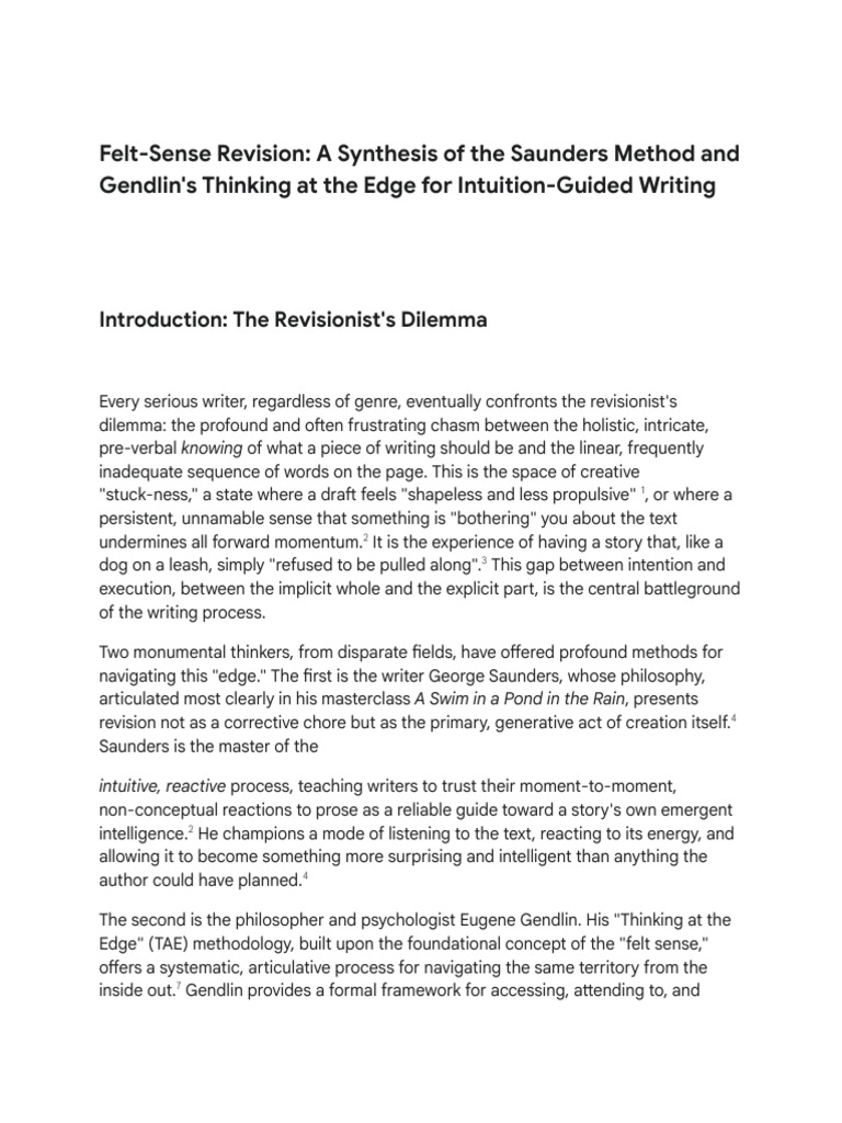 Felt-Sense Revision for Writers | PDF | Semantics | Thought
