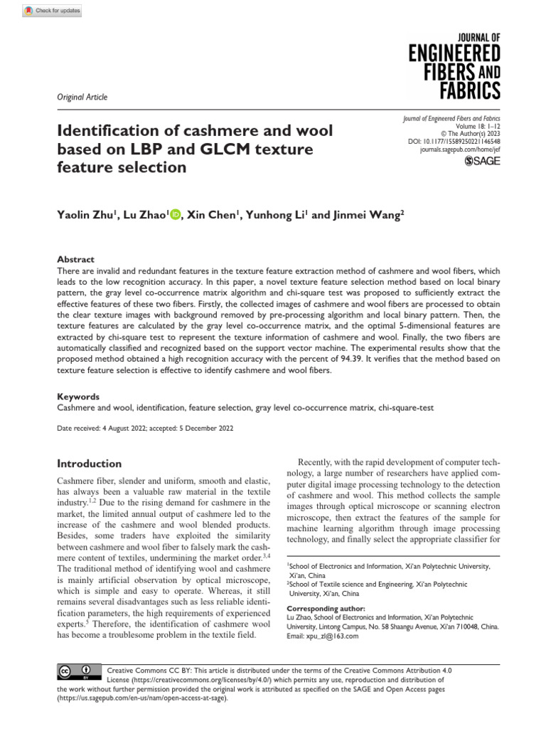 Cashmere and Wool Fiber Identification | PDF | Support Vector Machine ...