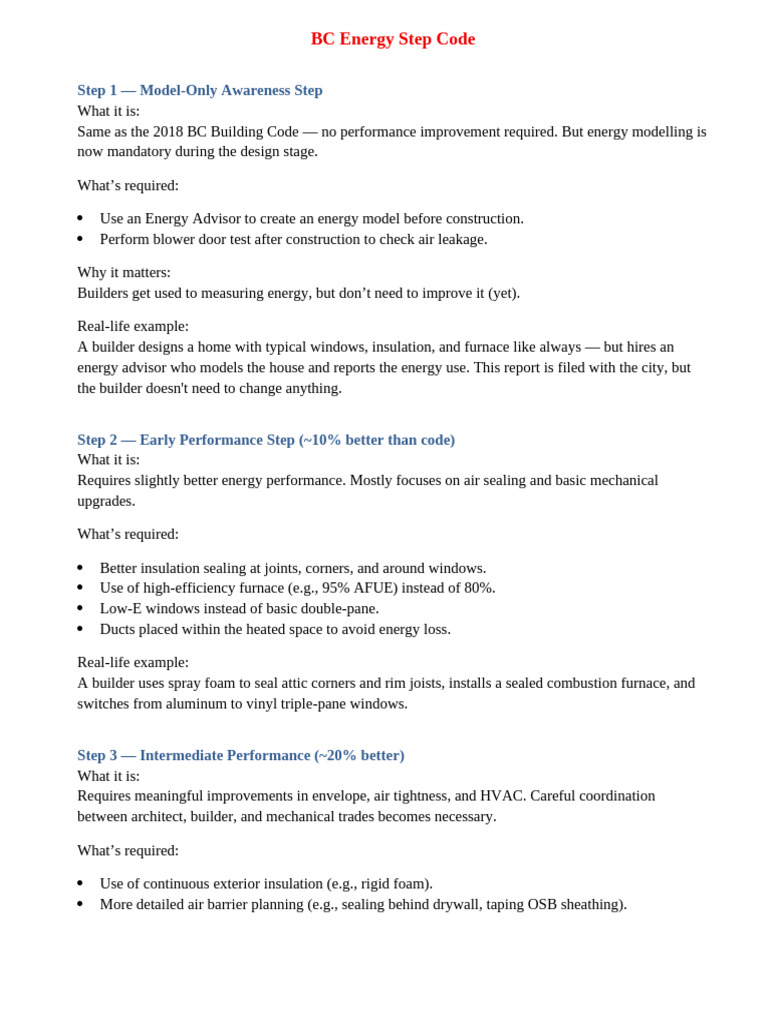 Step Code 4 for Wholesalers in BC | PDF | Efficient Energy Use ...