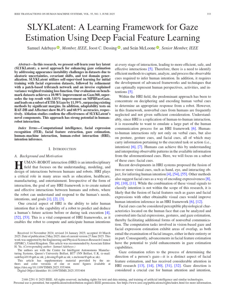 Enhancing Gaze Estimation in HRI | PDF | Deep Learning | Machine Learning