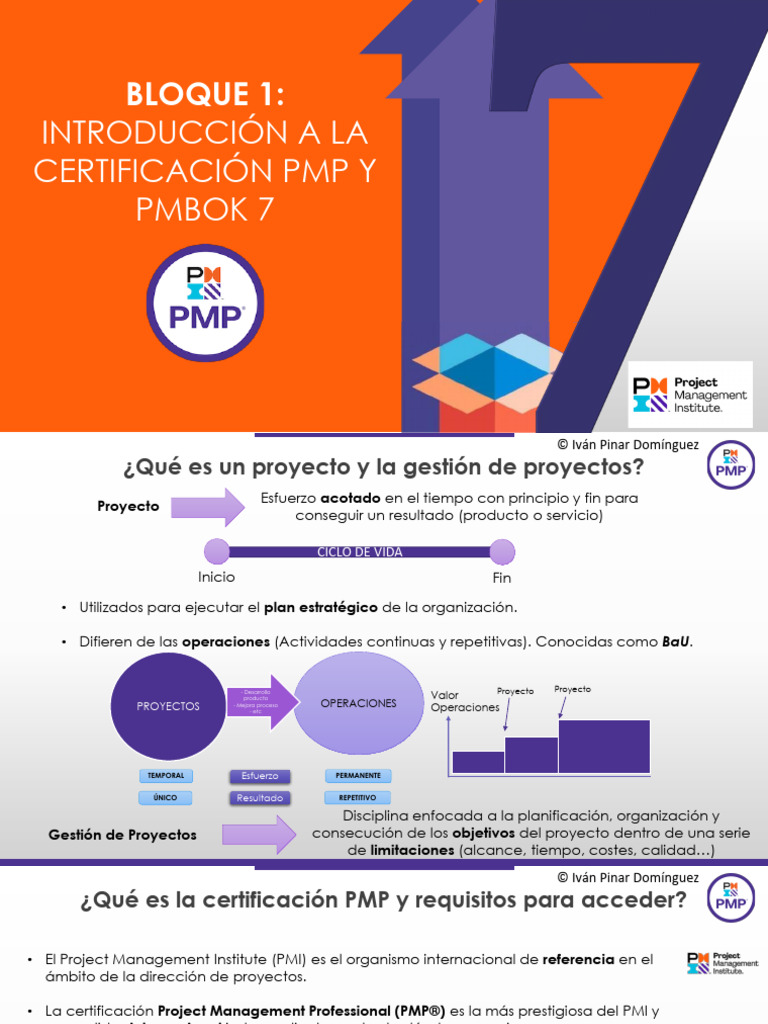Certificación PMP: Requisitos y PMBOK 7 | PDF | Profesional en el ...