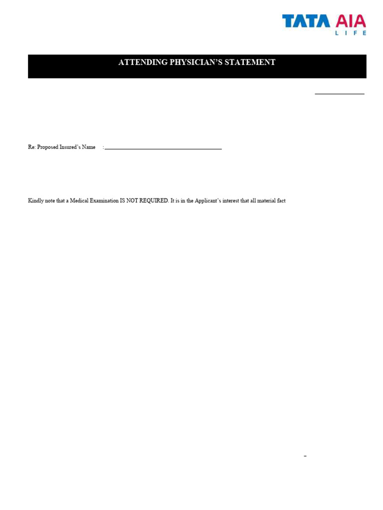 Attending Physician Statement | PDF | Health Care | Human Diseases And ...