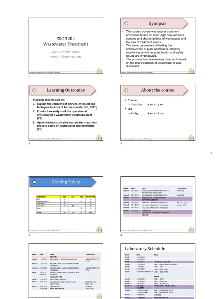Wastewater Treatment Course Overview | PDF | Sewage Treatment | Water ...
