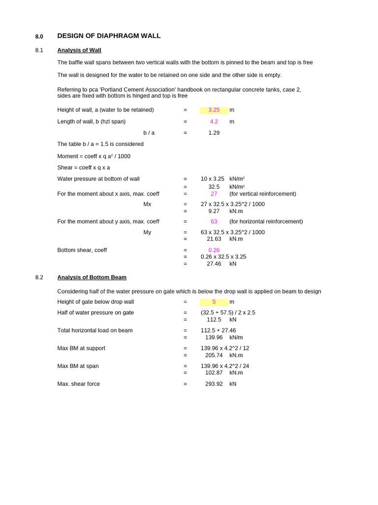 Drop Wall Design and Analysis | PDF | Bending | Beam (Structure)