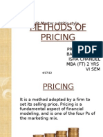 Methods of Pricing