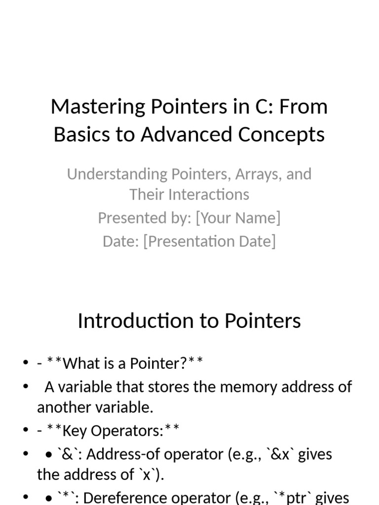 Mastering Pointers in C | PDF
