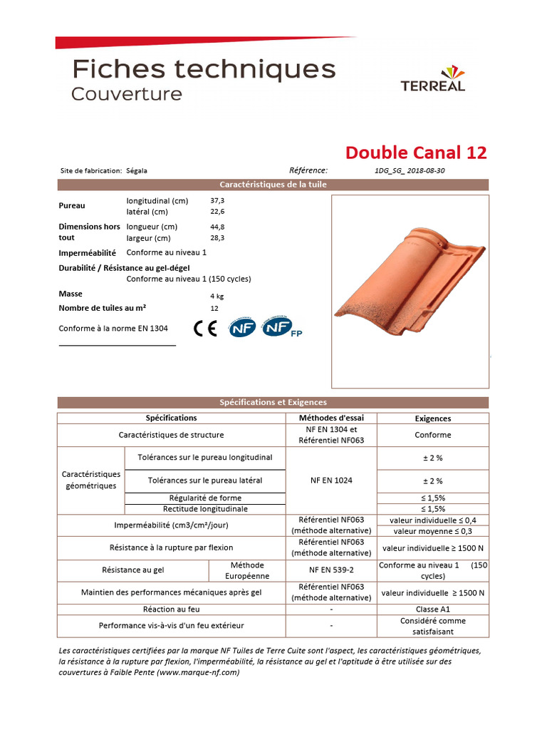 Tuile Dc12 Terreal Pdf