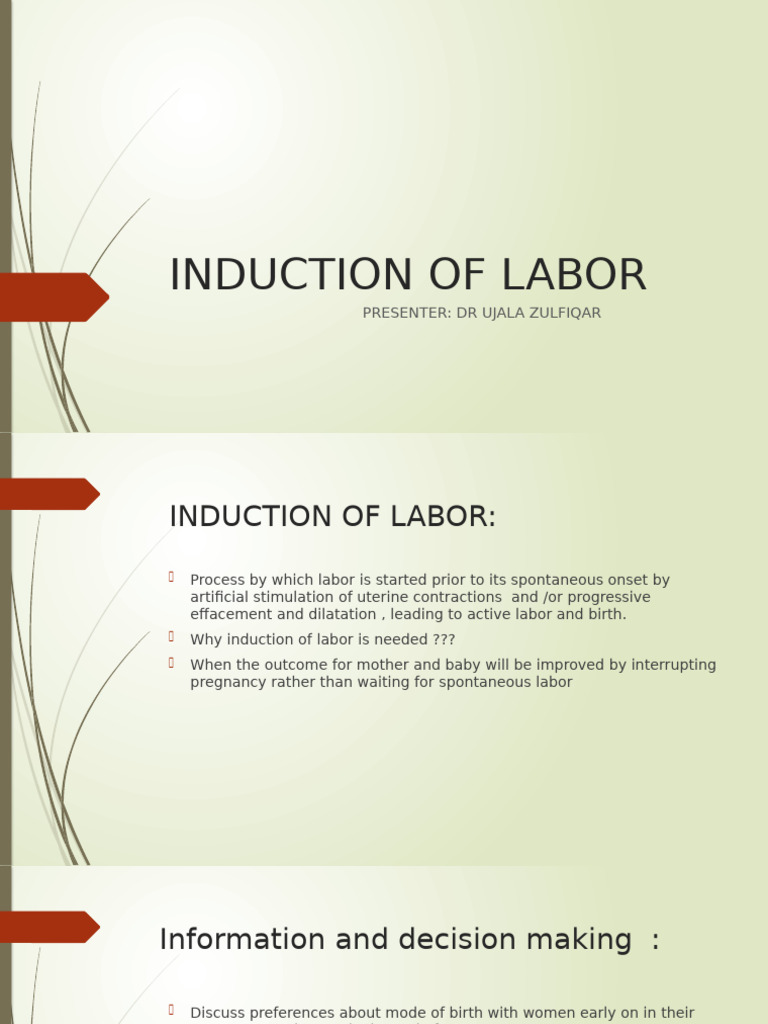 Induction of Labor Overview | PDF | Childbirth | Human Pregnancy