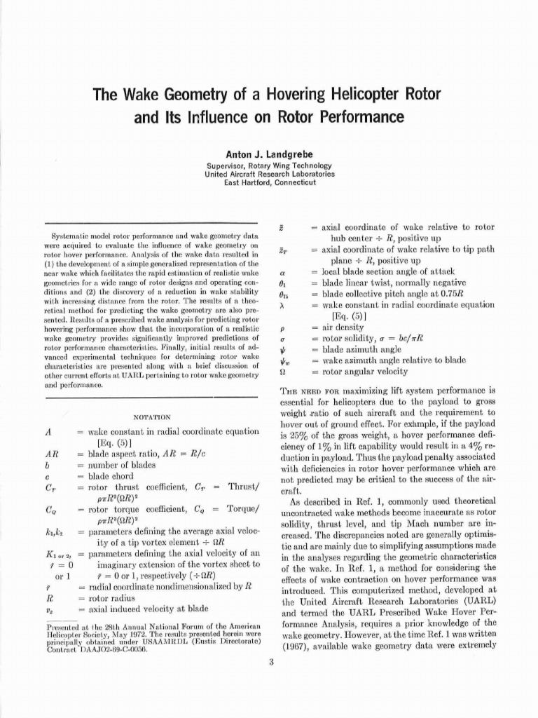 Helicopter Rotor Wake Geometry Analysis | PDF | Helicopter Rotor ...