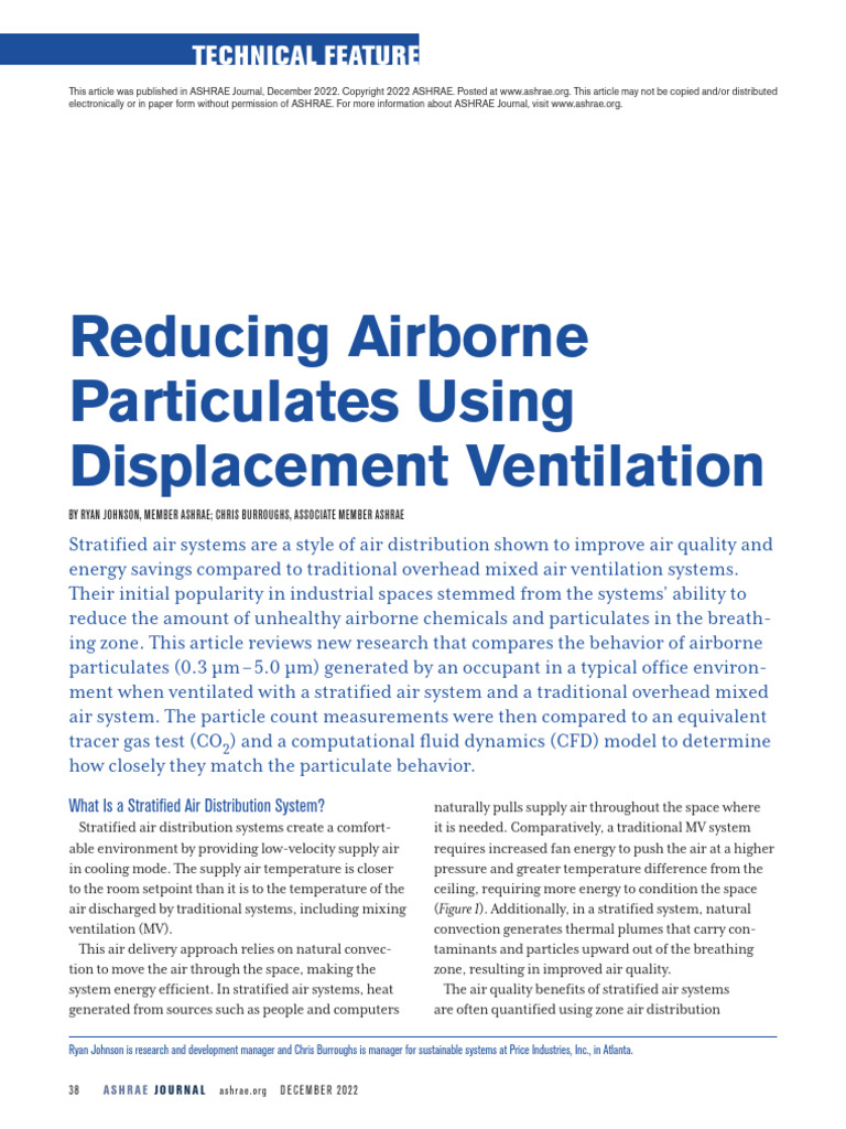 Displacement Ventilation for Air Quality | PDF | Ventilation ...