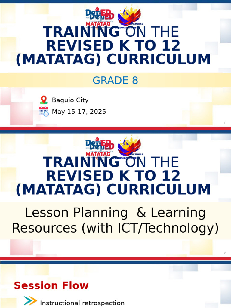 Grade 8 MATATAG Curriculum Training | PDF | Educational Technology