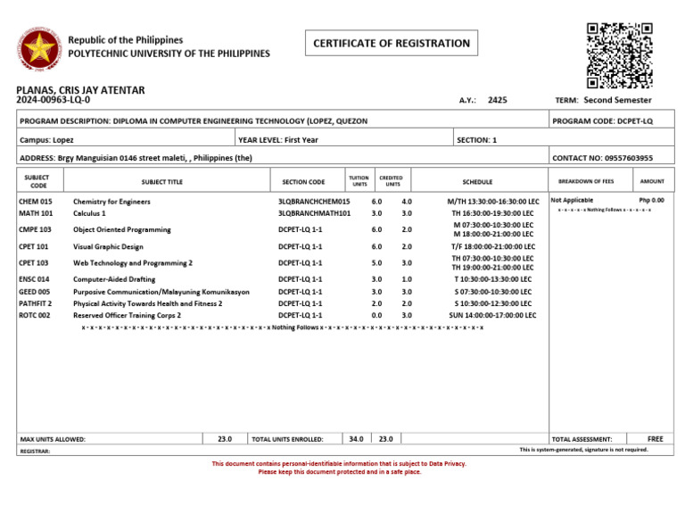 PUP Registration Certificate for DCPET | PDF