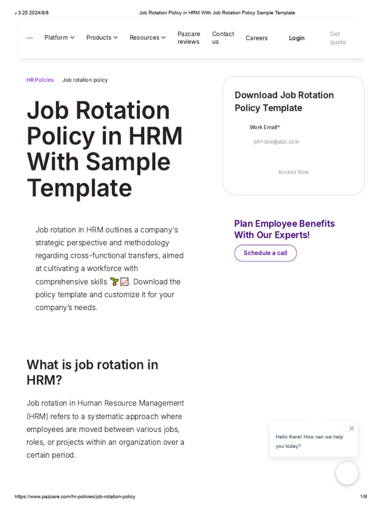 Job Rotation Policy in HRM With Job Rotation Policy Sample Template ...