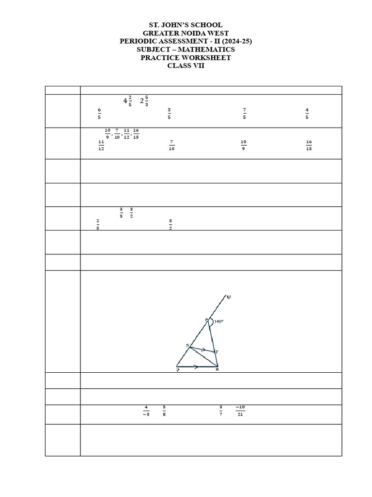 Class 7 Triangle Area Worksheet | PDF | Euclid | Triangle Geometry