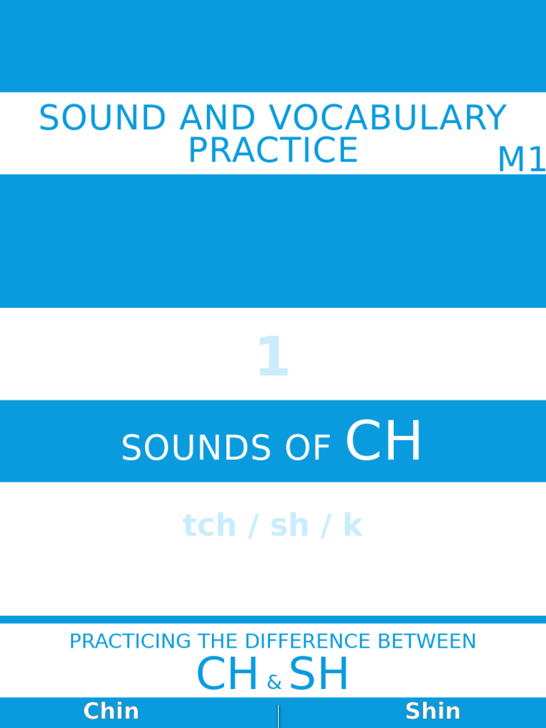 CH vs SH Pronunciation Practice | PDF