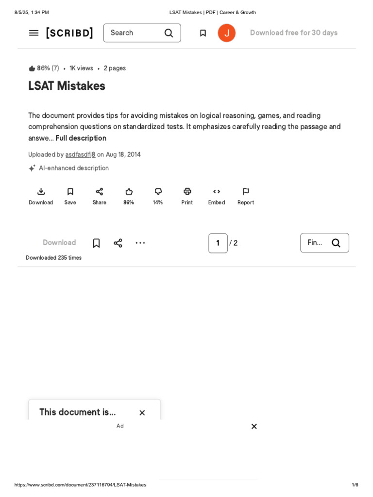 Avoiding LSAT Mistakes Guide | PDF | Scribd