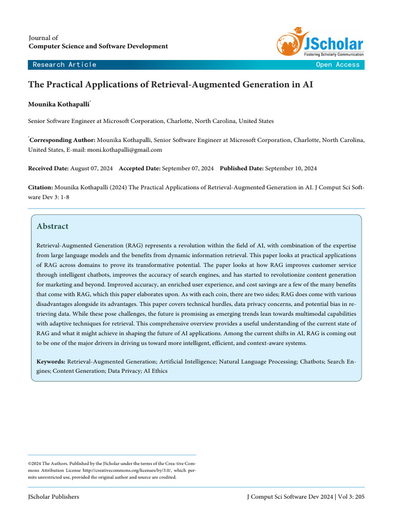 The Practical Applications of Retrieval Augmented | PDF | Artificial ...